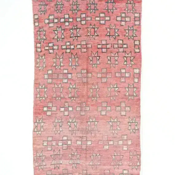 Authentic Moroccan Vintage Rug handcrafted in Rabat, featuring intricate patterns and timeless design, perfect for adding warmth and elegance to any space