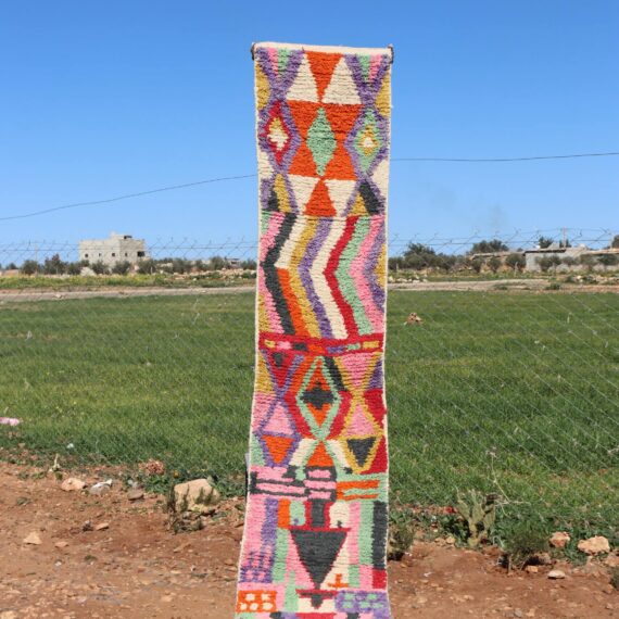 Colorful Abstract Runner Rug with vibrant patterns