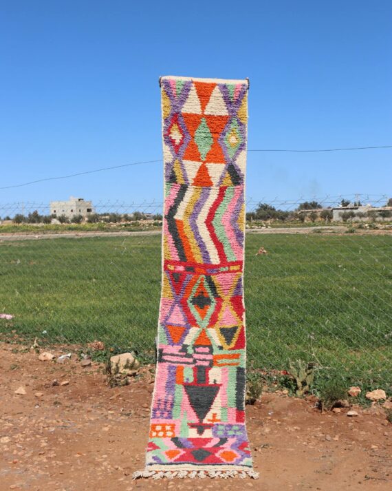 Colorful Abstract Runner Rug with vibrant patterns