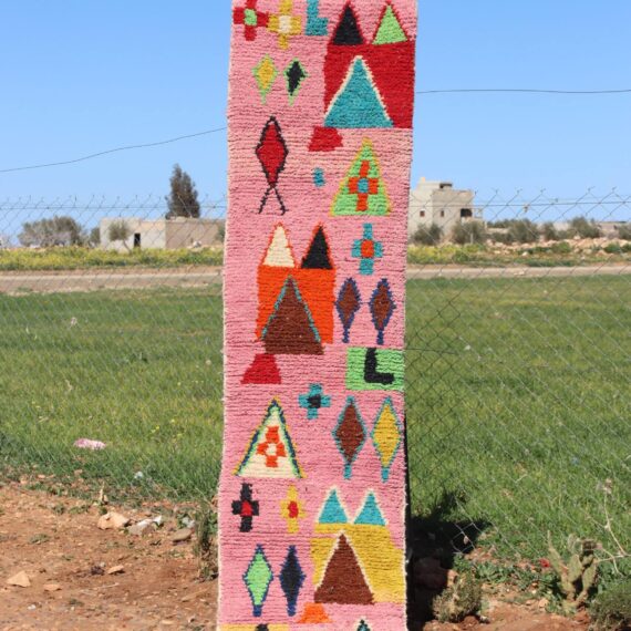 Moroccan Abstract Runner Rug with intricate design