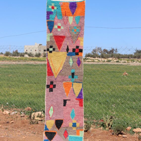 Colorful Abstract Runner Rug with vibrant patterns