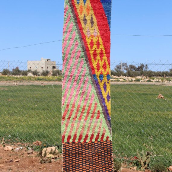 Beautiful Abstract Runner Rug with vibrant colors and patterns