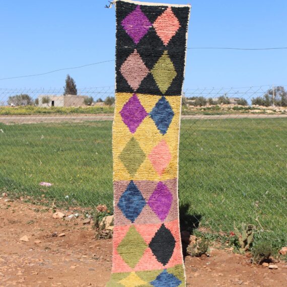 Hallway Abstract Runner Rug with vibrant patterns
