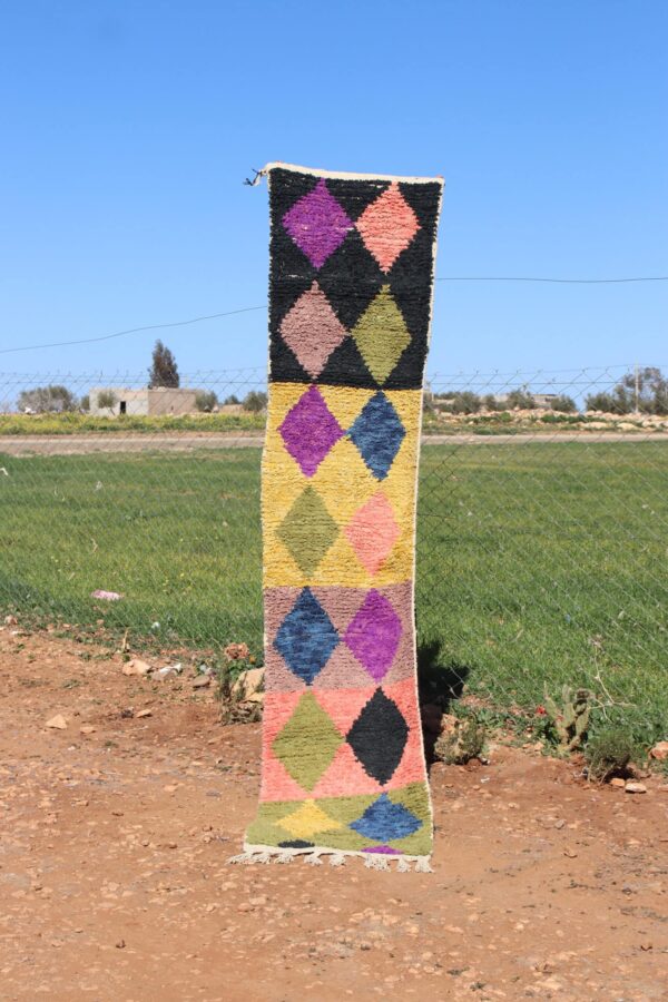 Hallway Abstract Runner Rug with vibrant patterns