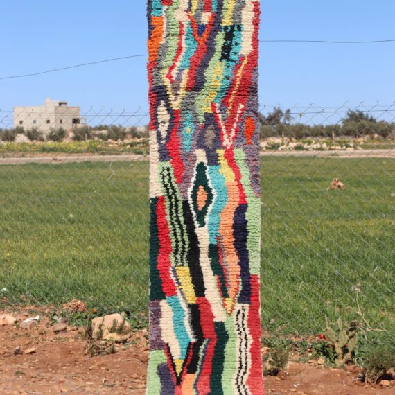 Colorful Abstract Bath Rug Runner with vibrant patterns