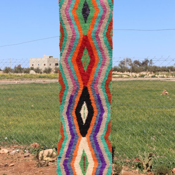 Authentic Colorful Abstract Rug with artistic design