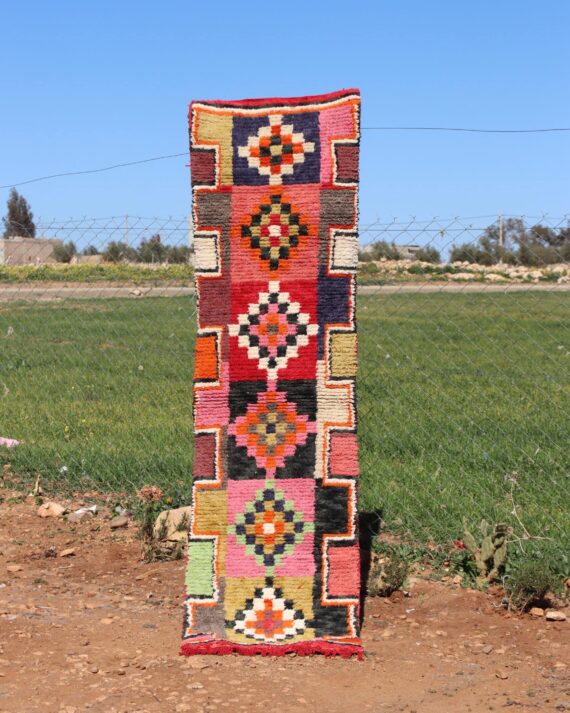 Colorful Abstract Kitchen Runner Rug with bold, artistic design