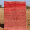 Moroccan handwoven pink rug with minimalist design