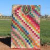 Handwoven Moroccan colorful rug with vibrant patterns