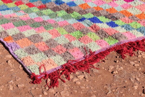 Moroccan Colorful Rug Checkered Design - Image 6