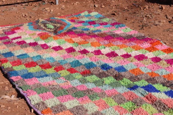 Moroccan Colorful Rug Checkered Design - Image 4