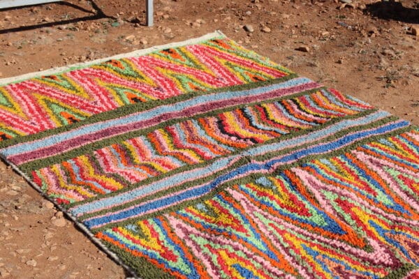 Berber Rug Vibrant Moroccan Zigzag Pattern - Image 2