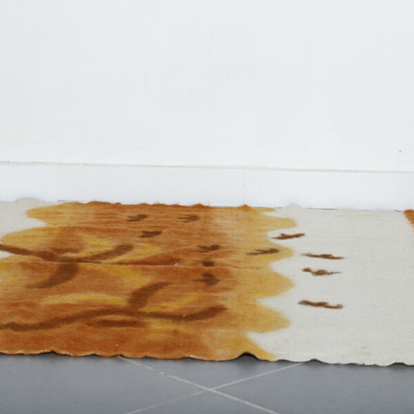 Artistic Moroccan Beni Ourain Rug with Bird Motifs - Image 7