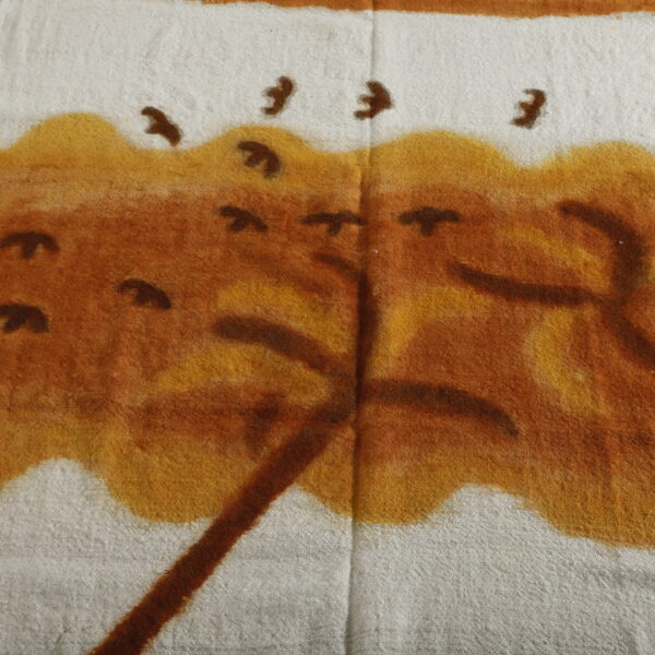 Artistic Moroccan Beni Ourain Rug with Bird Motifs - Image 5