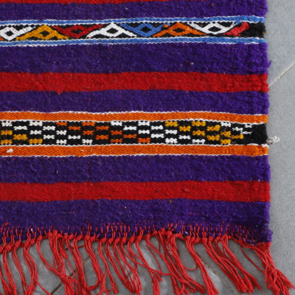 Vibrant Moroccan Kilim with Striped Design - Image 4
