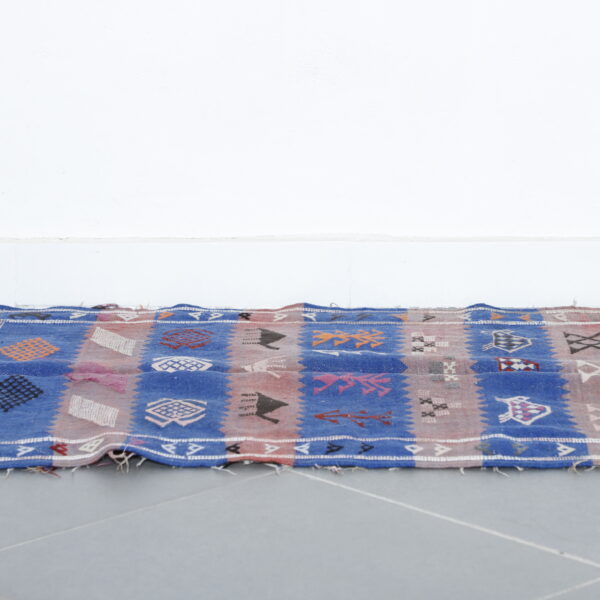 Vintage Moroccan Kilim with Symbolic Motifs - Image 5