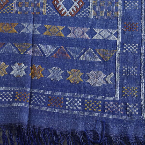 Vibrant Moroccan Kilim with Geometric Motifs - Image 6