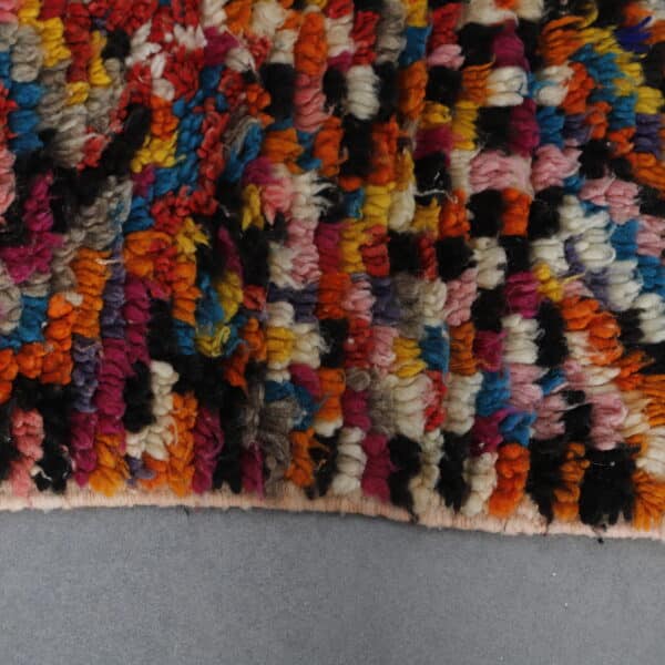 Handmade Colorful Moroccan Azilal Runner Rug with Diagonal Stripes - Image 4