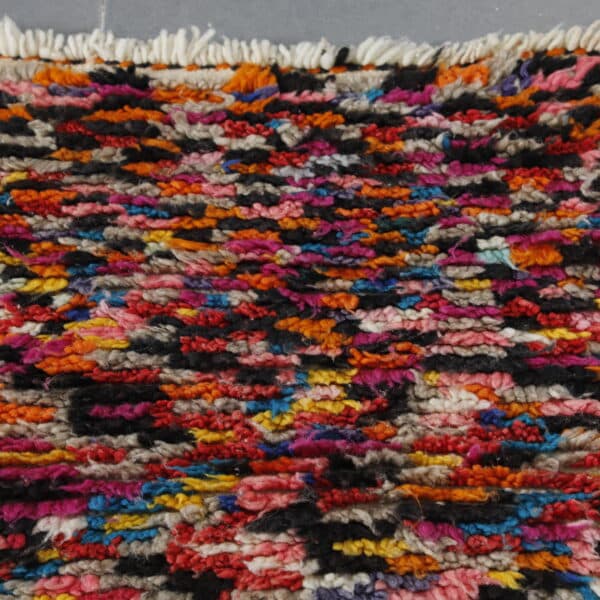 Handmade Colorful Moroccan Azilal Runner Rug with Diagonal Stripes - Image 3