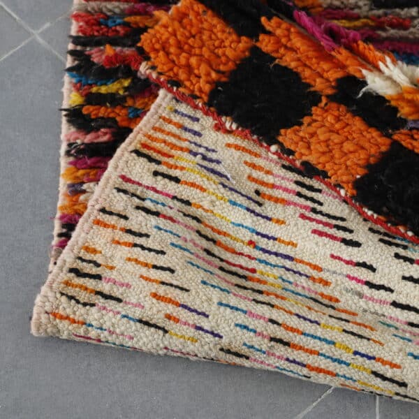 Handmade Colorful Moroccan Azilal Runner Rug with Diagonal Stripes - Image 2