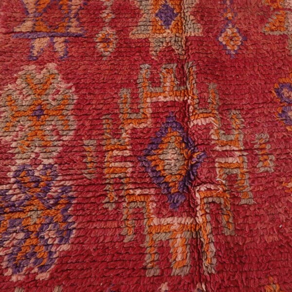 Handmade Colorful Moroccan Berber Rug with Geometric Medallions - Image 2