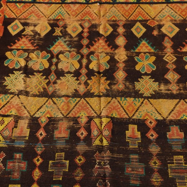 Large Vintage Handmade Moroccan Berber Rug with Intricate Geometric Motifs - Image 4