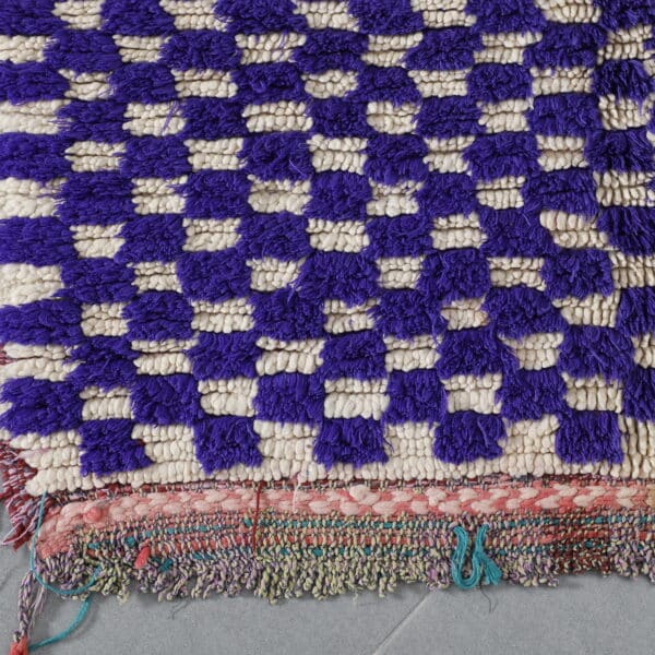 Handmade Moroccan Beni Ouarain Checkered Rug - Image 2