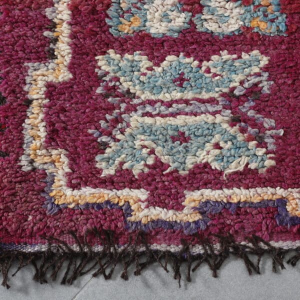 Large Handmade Colorful Moroccan Boujaad Rug with Symbolic Motifs - Image 3