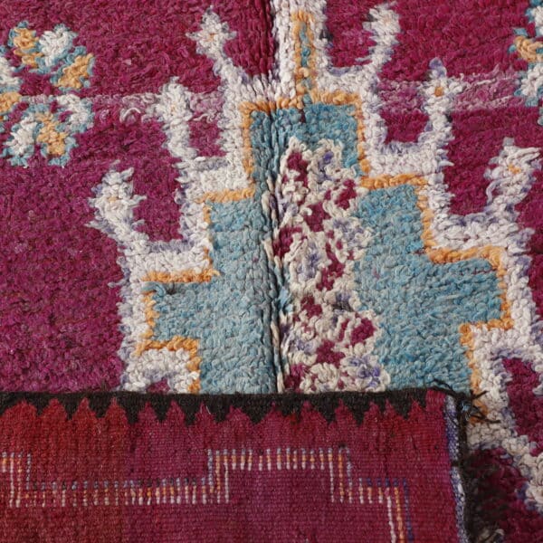 Large Handmade Colorful Moroccan Boujaad Rug with Symbolic Motifs - Image 5