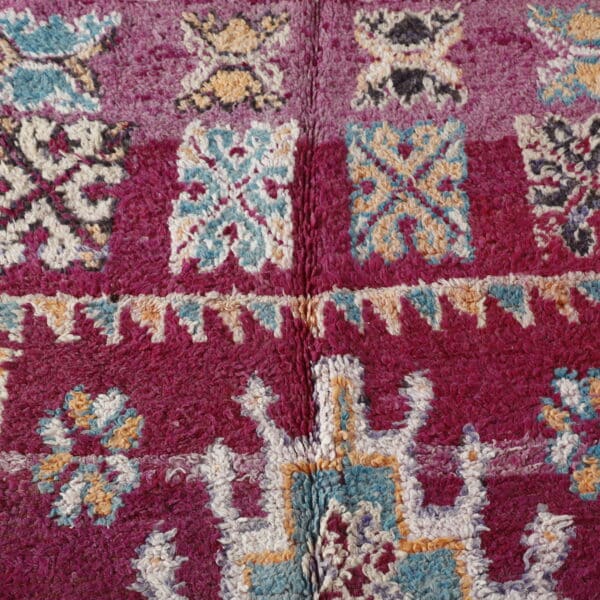 Large Handmade Colorful Moroccan Boujaad Rug with Symbolic Motifs - Image 6