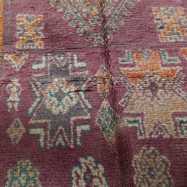 Large Vintage Handmade Moroccan Berber Rug with Geometric Medallion - Image 6