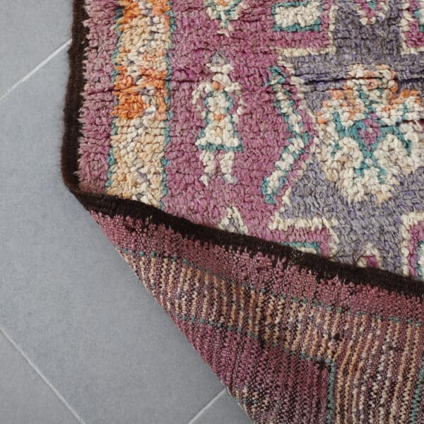 Large Vintage Handmade Moroccan Berber Rug with Geometric Medallion - Image 4