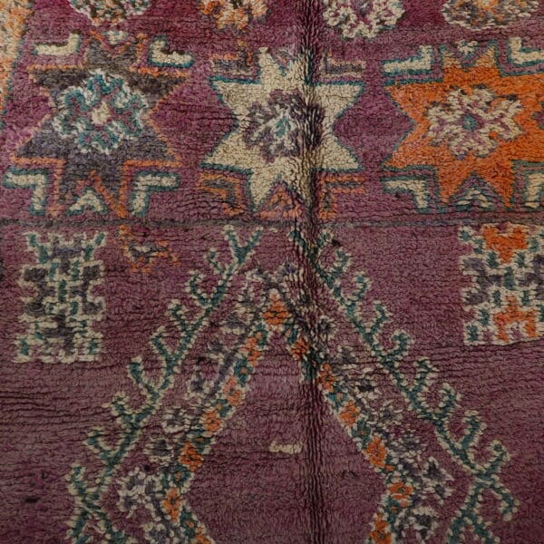 Large Vintage Handmade Moroccan Berber Rug with Geometric Medallion - Image 3