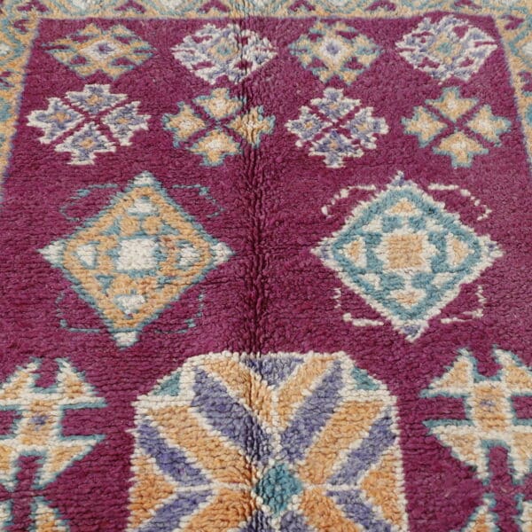 Large Handmade Moroccan Berber Rug with Geometric Medallions - Image 2
