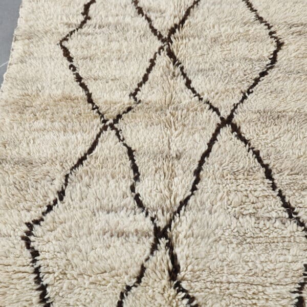 Handmade Moroccan Beni Ouarain Rug with Classic Diamond Lattice - Image 4