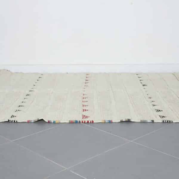 Large Handmade Moroccan Beni Ouarain Rug with Minimalist Geometric Stripes - Image 2