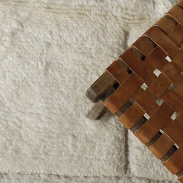 Large Handmade Moroccan Beni Ouarain Rug with Minimalist Geometric Design - Image 7