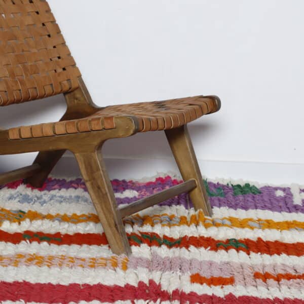 Large Handmade Colorful Moroccan Azilal Rug with Bold Vertical Stripes - Image 3