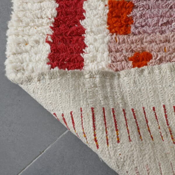 Large Handmade Colorful Moroccan Azilal Rug with Bold Vertical Stripes - Image 6