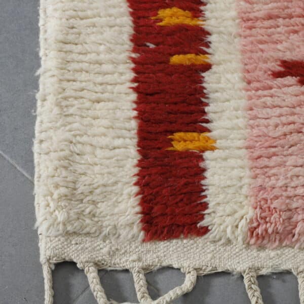 Large Handmade Colorful Moroccan Azilal Rug with Abstract Vertical Stripes - Image 5