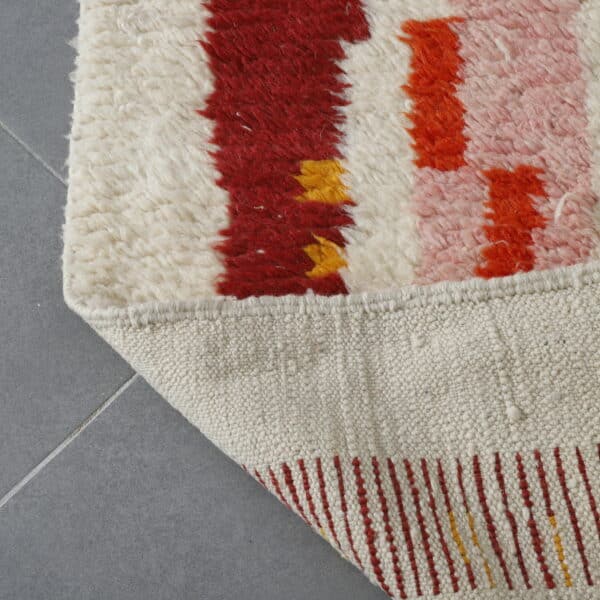 Large Handmade Colorful Moroccan Azilal Rug with Abstract Vertical Stripes - Image 3