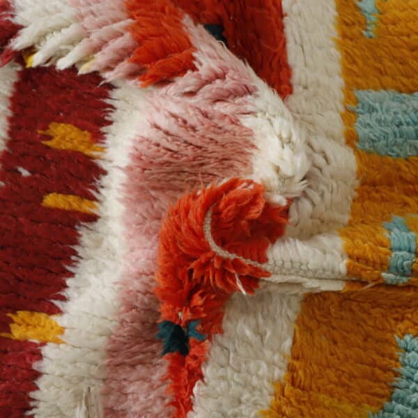 Large Handmade Colorful Moroccan Azilal Rug with Abstract Vertical Stripes - Image 2