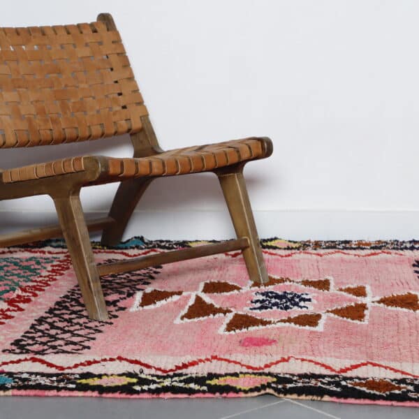Large Handmade Colorful Moroccan Berber Rug with Geometric Medallion - Image 2