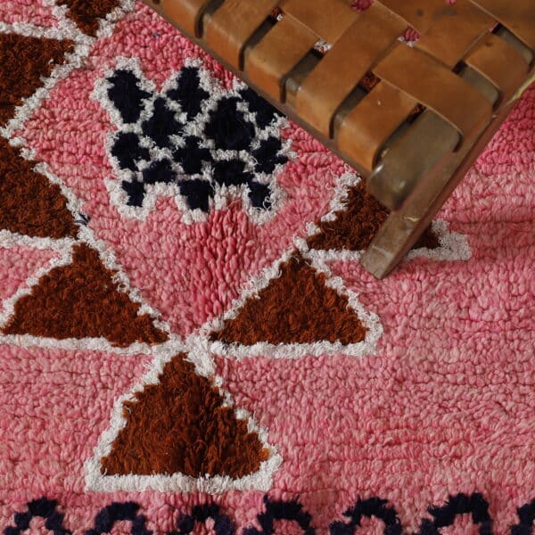 Large Handmade Colorful Moroccan Berber Rug with Geometric Medallion - Image 8