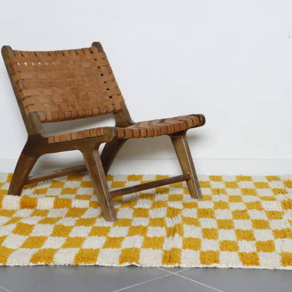Large Handmade Moroccan Beni Ouarain Checkered Rug - Image 5