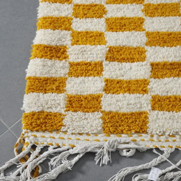 Large Handmade Moroccan Beni Ouarain Checkered Rug - Image 3