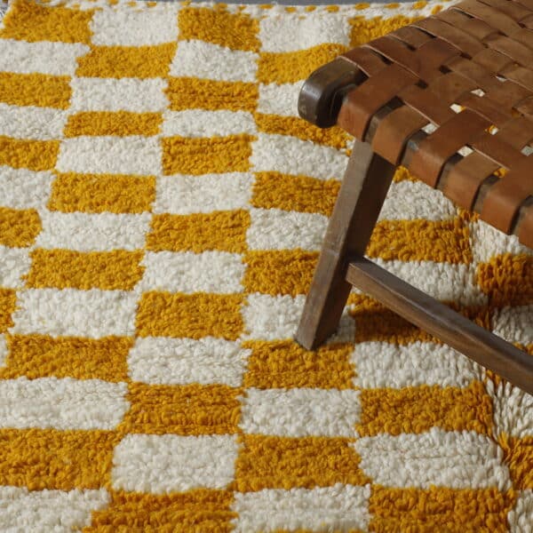 Large Handmade Moroccan Beni Ouarain Checkered Rug - Image 6