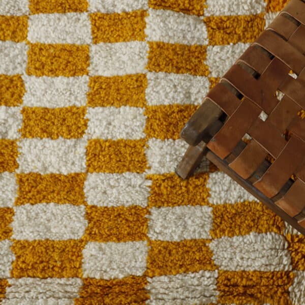 Large Handmade Moroccan Beni Ouarain Checkered Rug - Image 2