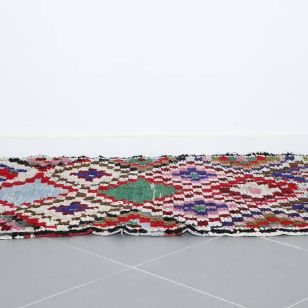 Handmade Colorful Moroccan Boucherouite Rug with Geometric Patchwork - Image 6