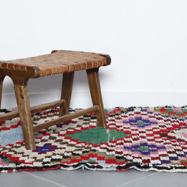 Handmade Colorful Moroccan Boucherouite Rug with Geometric Patchwork - Image 5
